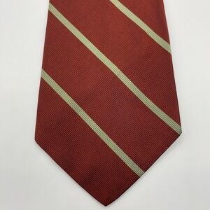 Brooks Brothers Makers Tie 53x4 Short Silk Repp Red Striped Green Gold GUC